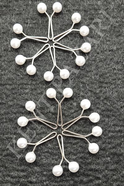 Kent Pazarı Scarf Shawl Clips 12 Pieces - Round White -