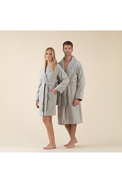 Chakra Solid Unisex Bornoz Açık Gri