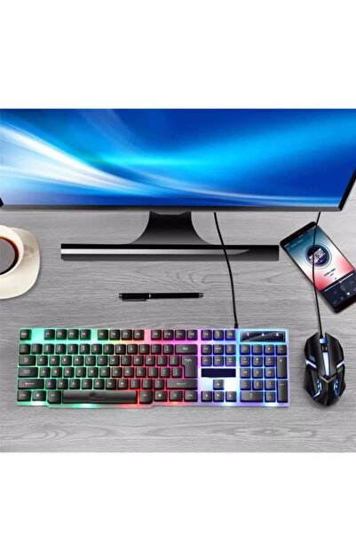 batcell Led Işıklı Kablolu Gaming Klavye, Türkçe Q Oyuncu Klavyesi, Klavye Mouse Set