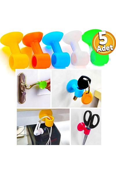 Neler Geldi Neler 5 Pieces Silicone Vacuum Door Stopper Door Handle Protector Multi-Purpose Silicone Holder