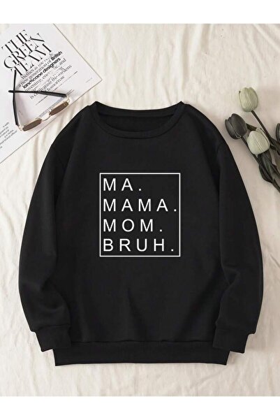 Sebesta Fashion Sebesta Fashion Mom Printed 2 Thread Shardon Unisex Crew Neck...