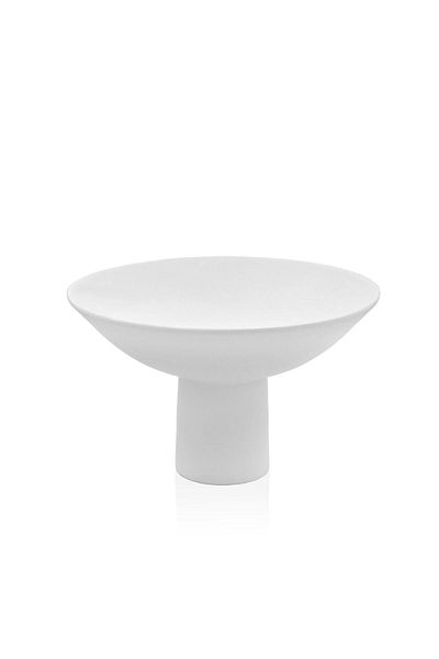 The Mia Κεραμικό Μπολ Pure White Διακοσμητικό Πόδι 28x19 cm