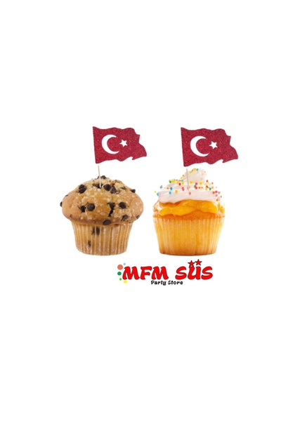 MFM Party Turkish Flag Cake Toothpick 10 Pieces