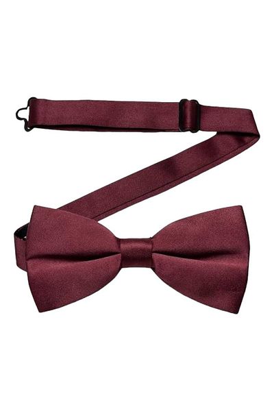 Trenderrs Papion din satin de culoare solidă pentru bărbați