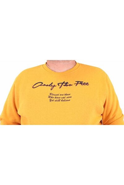 MocGrande Чоловічий великий розмір, комір-стійка, тільки світр, безкоштовна доставка 23202 ГІРЧИЧНИЙ