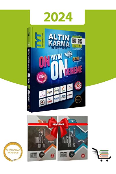 Altın Karma Yayınları Altın Karma 2024 TYT 10+1 Karma Deneme Çıkmış Sorulart Denemesi Hediyeli!