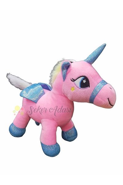 Şeker Adası Cute 2-Piece Winged Horned Plush Unicorn Pony Horse Toy 20 cm