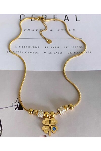 ESJ الفولاذ المقاوم للصدأ الإيطالية الأفعى سلسلة البرسيم قلادة المرأة 40 5 سم