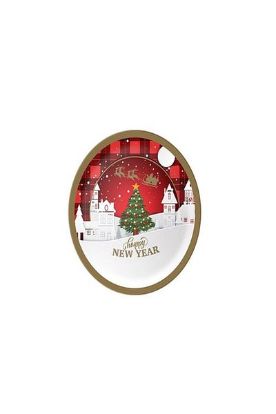 DÜVENCİ TİCARET 8-Piece Cardboard Plates for New Year