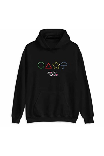 MAGORS SVART WEAR كوريا لعبة الحبار مقنعين البلوز للجنسين الأسود KR040