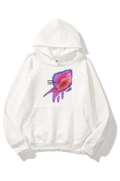 MAGORS SVART WEAR Hanorac unisex Ungrateful Alb Trndz1403