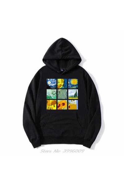 MAGORS SVART WEAR Van Gogh Sanat Unisex Kapşonlu 12447