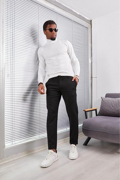 JACK CAPRİO Ανδρικό παντελόνι Jogger New Season - Άνετο λεπτό, μαλακή υφή, χοντρό ύφασμα