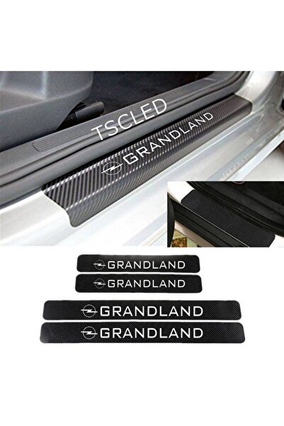 TSC مجموعة ملصقات لتغطية عتبة الباب من الكربون من جراندلاند مكونة من 4 قطع zz153