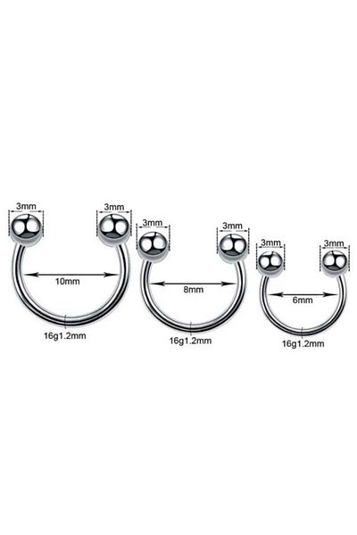 Liva Stainless Non-Tarnish Surgical Steel Half Ring Cartilage Tragus Helix Septum Piercing