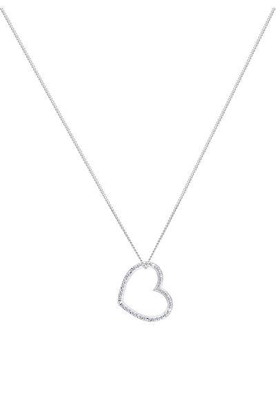 ELLI Halskette Herz-Form Zirkonia 925 Sterling Silber