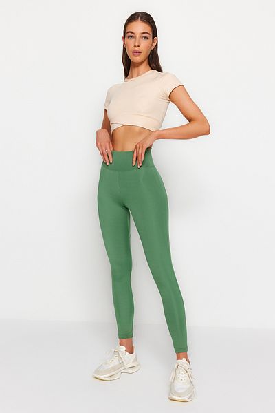 Trendyol Collection Πράσινο Push-Up Επιλεγμένο πλεκτό αθλητικό κολάν σε όλο το μήκος TWOAW21TA0030