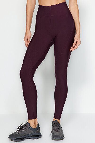 Trendyol Collection Πλεκτό αθλητικό κολάν Dark Plum Recovery σε όλο το μήκος TWOSS21TA0023