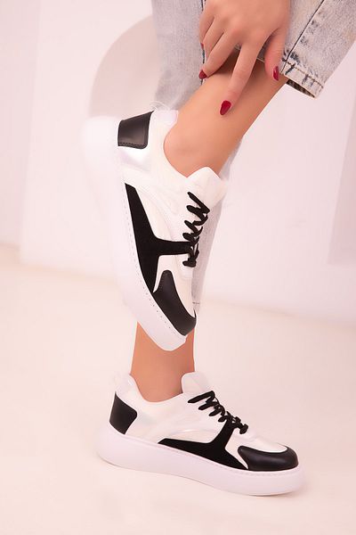 SOHO Black-White Women's Sneakers 18482