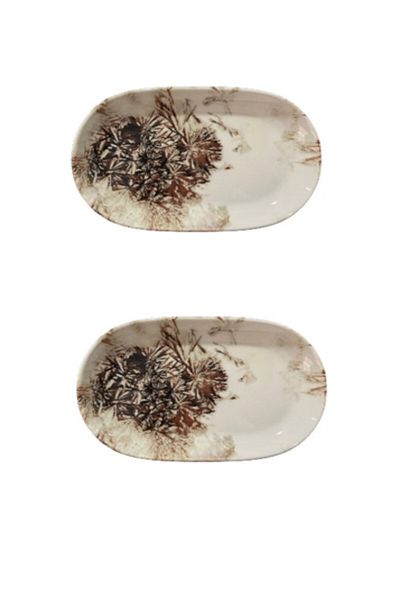İkram Dünyası Orion 18 cm Oval Boat Breakfast, Extract, Salad Plate 2 pcs