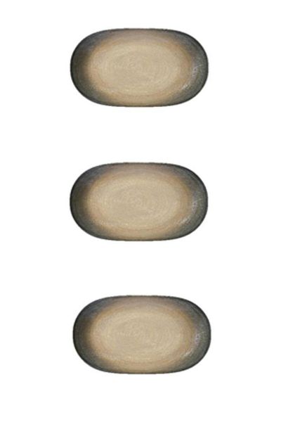 İkram Dünyası Canyon 14 cm Oval Boat Breakfast, Appetizer, Snack Plate Set of 3