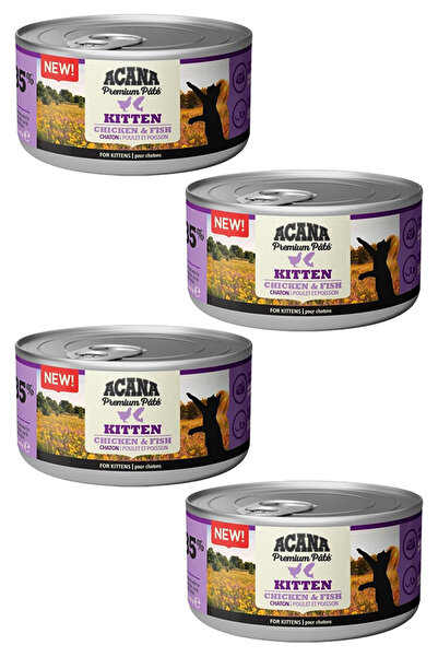 Acana 4 Adet ACANA KİTTEN TAVUKLU KEDİ KONSERVE YAŞ MAMA 85 GR