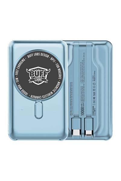 Buff Labs Buff Bp11 10000mah Magsafe Uyumlu Dahili Kablolu Powerbank Blue