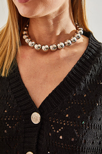 Bianco Lucci Women's Patterned Openwork Knitwear Cardigan