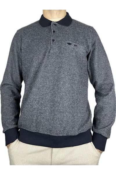 APT PRESTIGE Men's Navy Blue Winter Thick Regular Thessaloniki Sweater with Pockets