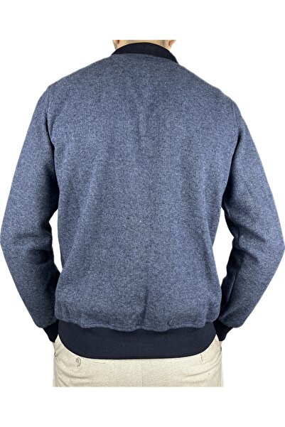 APT PRESTIGE Men's Indigo Winter Thick Long Sleeve Thessaloniki Sweater with Pockets