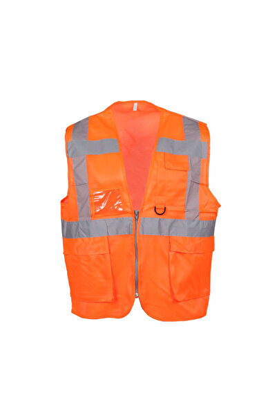KKDSTOCK Warning Vest Engineer Type with Pockets Phosphorescent Reflective