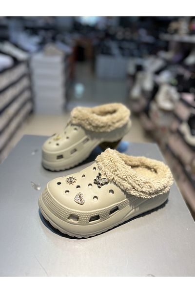 Akınal Bella Stoned Wool High Sole Women's Slippers
