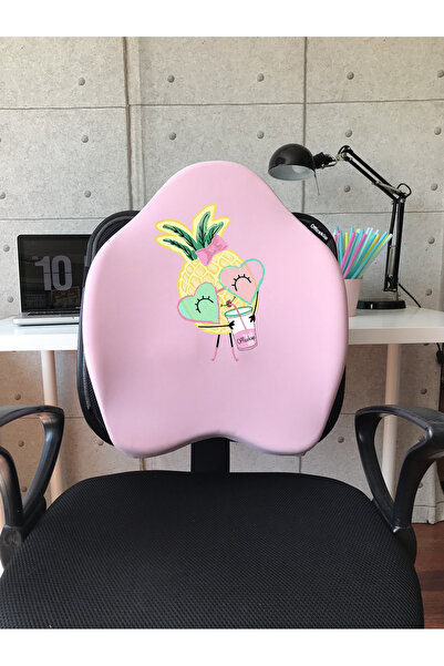 Officeküp Officekup X-Large Visco Bel Destek Gamer Oyuncu Koltuk Yastığı- Pembe Ananas