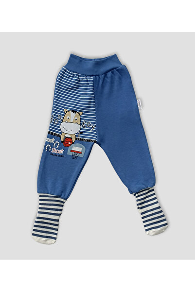 Kardelya Baby % 100 Pamuk Donkey Baskılı Unisex Bebek Çoraplı Tek Alt