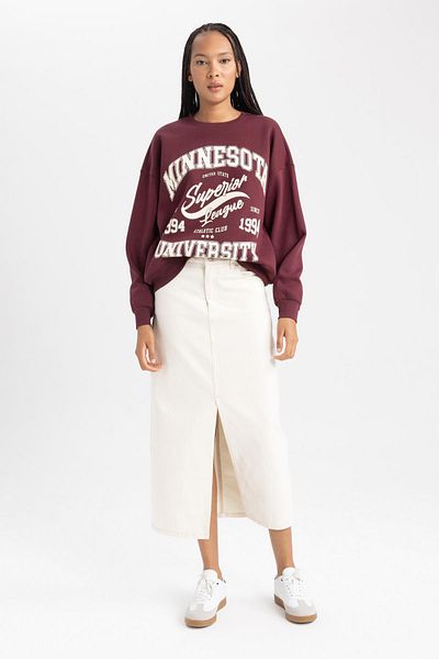 DeFacto Dickes Sweatshirt mit Rundhalsausschnitt und Oversize-Passform A8970ax23wn
