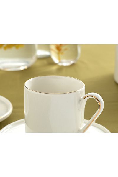 English Home Torino Porcelain 2-Piece Teacup Set - 180 ml Gold