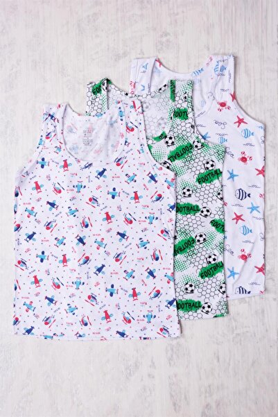 Sedef Yıldızı Tricou pentru băiat cu model mixt din 3 piese