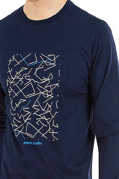 Pierre Cardin 6030 Ανδρικό Σετ Πιτζάμες Μακρυμάνικο-σκούρο μπλε