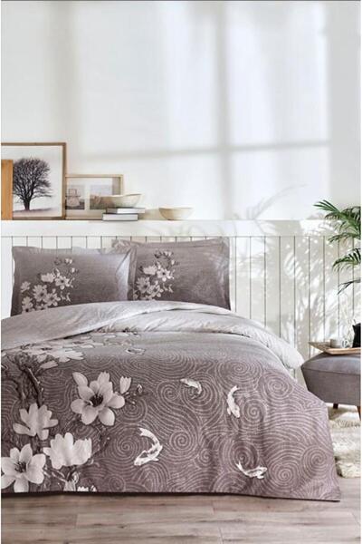 Özdilek Ochiba Kahve Çift Kişilik Ranforce Çarşaf Nevresim Takımı