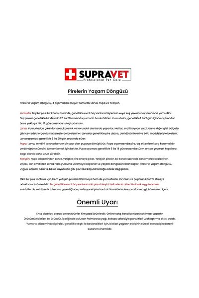 Supravet Small Breed Dog Leather and Hair Care Oil; Lice Flea Tick External Asalak Drop 1-10Kg (1ml)