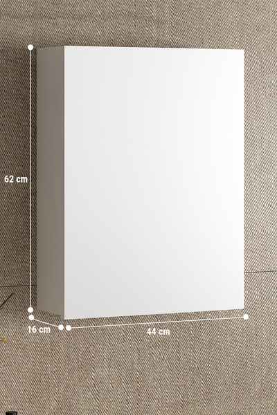 ÖZCEDEN Yıldız 45 cm Beyaz MDF Aynalı Asma Banyo Üst Dolabı