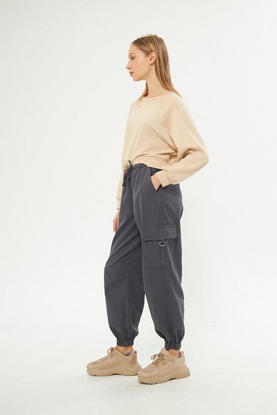 Kutaf Cargo Pants with Elastic Waist and Legs