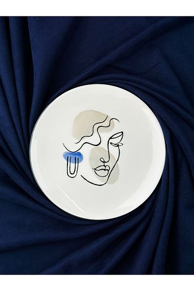 HAZARPAZAR Cake Plate Handmade 6-Piece Luxury Ceramic Serving Set