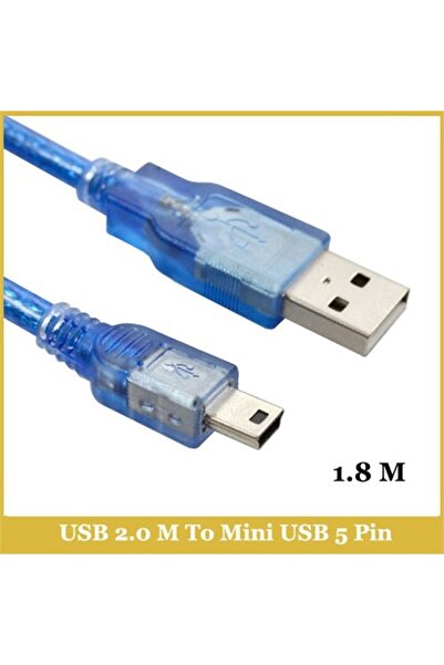 KEEPRO Ti-mesh Usb 2.0 Am / Mini (b) 5pin Round,gold Light Blue - 1,8m