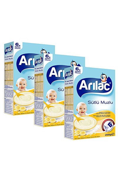 ARI Lac Instant Ek Gıda Sütlü Muzlu 200 gr X 3 Adet