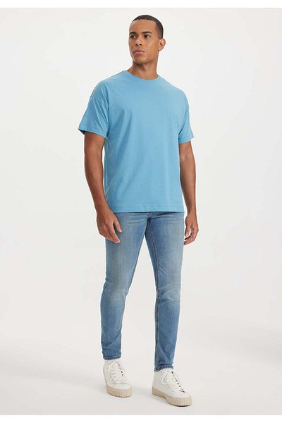 WESTMARK LONDON Σκούρο μπλε Crew Neck Oversize Fit 100% Cotton Basic Ανδρικό T-Shirt THOMAS