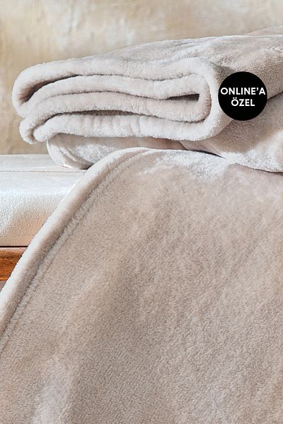 Yataş Olenna Wellsoft Beige Tv Blanket - 140X190