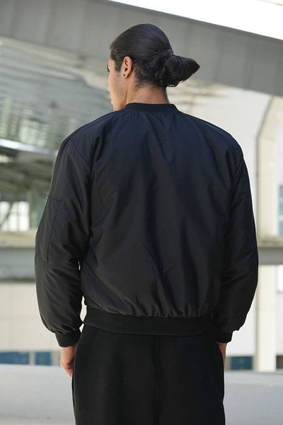 tetramoda Unisex Black Oversize Bomber Jacket