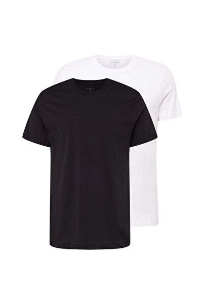 WESTMARK LONDON Tricou pentru bărbați, 100% bumbac, 2 piese, alb-negru, cu gâ...