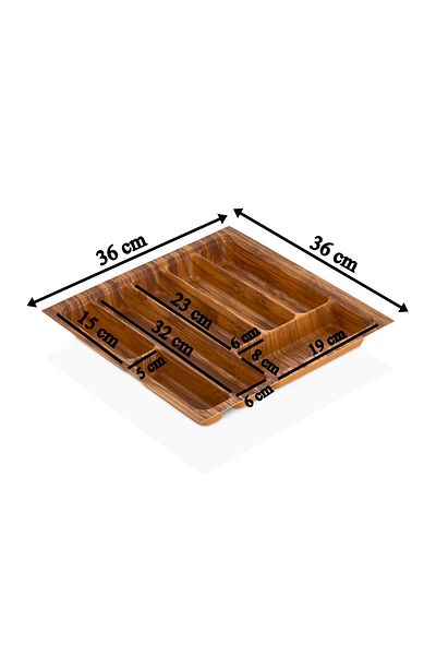 almital mobilya aksesuarları furniture accessories 36x36 Συρτάρι δωρεάν κοπής 7 θέσεων - Ξύλινη έγχρωμη μαχαιροπήρουνα (Max 33x32,5 cm)